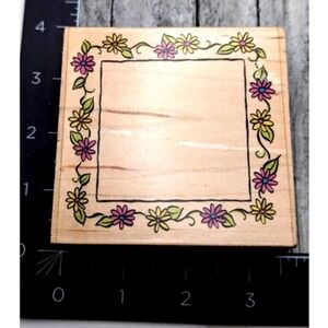 Embossing Arts Daisy Frame 1445J Rubber Stamp Wood #D21